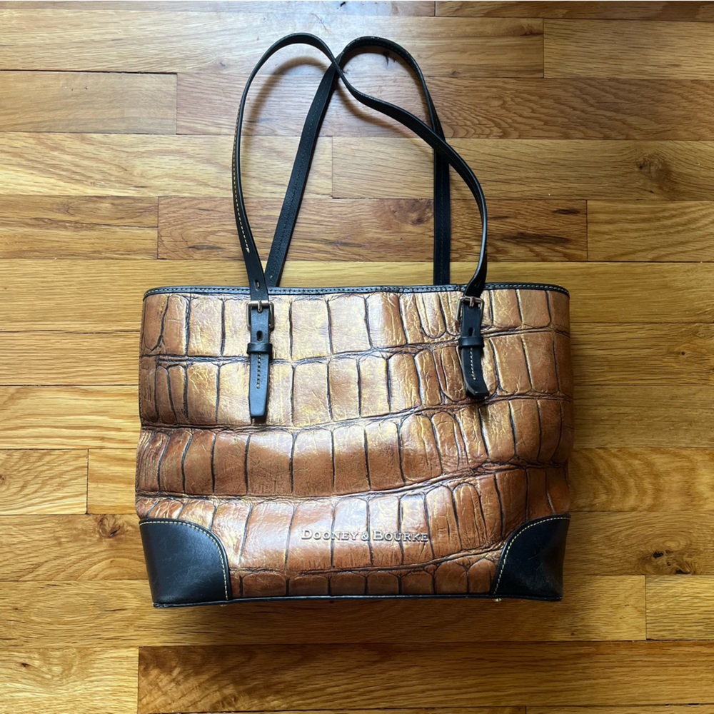 Dooney & Bourke Cognac Croc Embossed Tote